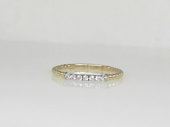 Two-Tone Beaded Stackable Diamond Band