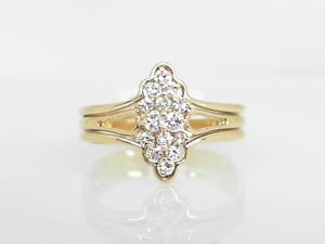 14K YG .25 CTW Diamond Cluster w/ 14K YG Guard