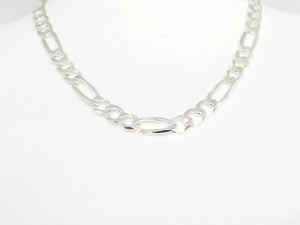 Sterling Silver Figaro Chain 22"