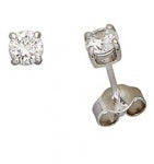 Sterling Silver 4MM CZ Stud