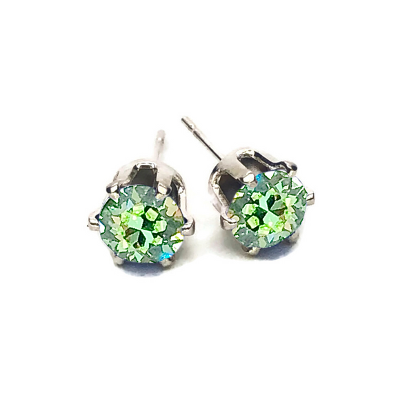 Earth Grace Sterling Silver August Birthstone Stud Earrings