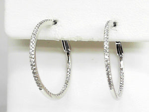 White Gold Inside-Out Diamond Loops with Omega Back