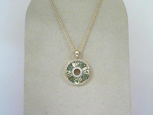 Yellow Gold Peridot and Tsavorite Garnet Multi-Shape Necklace