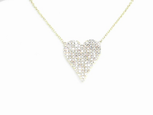 Yellow Gold Diamond Closed Heart Necklace