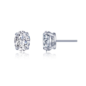 Lafonn 4 CTW Simulated Oval Solitaire Stud Earrings
