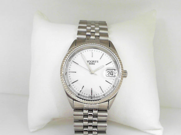 Mens Moore's Elite White Watch with White Dial