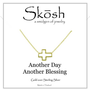 Skosh Gold Plated Open Cross Necklace