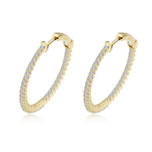 Lafonn Gold Tone Hinged Inside-Out Hoops