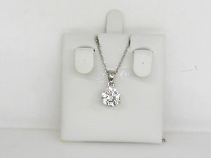 Sterling Silver Swarovski Crystal Solitaire Necklace