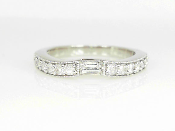 White Gold Curved Diamond Band