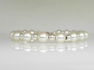 Vivi B "Edwina" Sterling Silver/Pearl Bracelet 7.5"