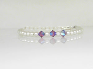 Baby/Kids Pearl Birthstone Bracelet- June