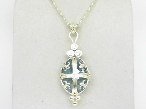 Green Gold Interchangable Necklace inspired by the Biltmore - comes with Blue Topaz, Opal, and Onyx