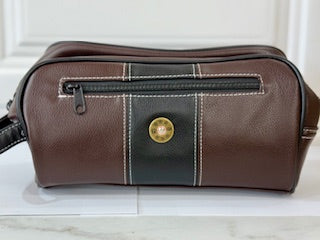 Black and Brown Leather Dopp Kit - Shotgun Shell