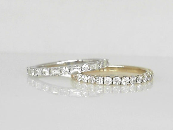 Set of 1 Yellow Gold Diamond Band & 1 White Gold Diamond Band