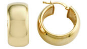 18k Yellow Gold Bonded Over Sterling Silver Small Hoop Earrings