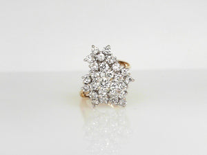 Yellow Gold Diamond Cluster Ring