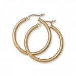 Sterling Silver/Gold Polished Hoop Earrings