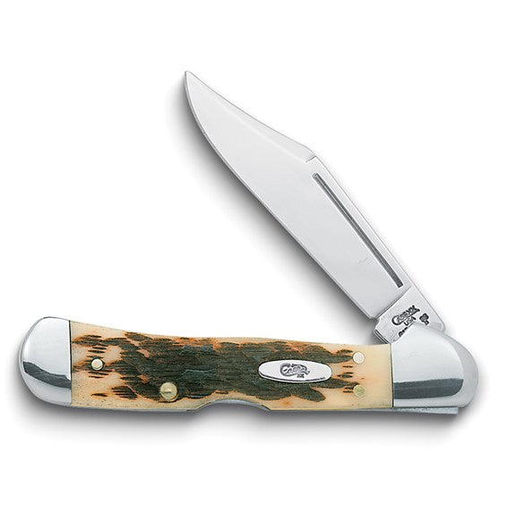 Case Knife Amber Bone Mini Copperlock Pocket Knife