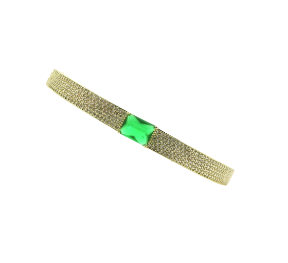 Gold Filled Emerald CZ Bangle