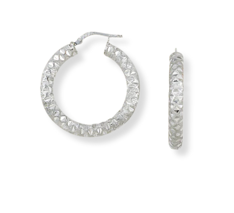 Sterling Silver D/C Medium Hoops