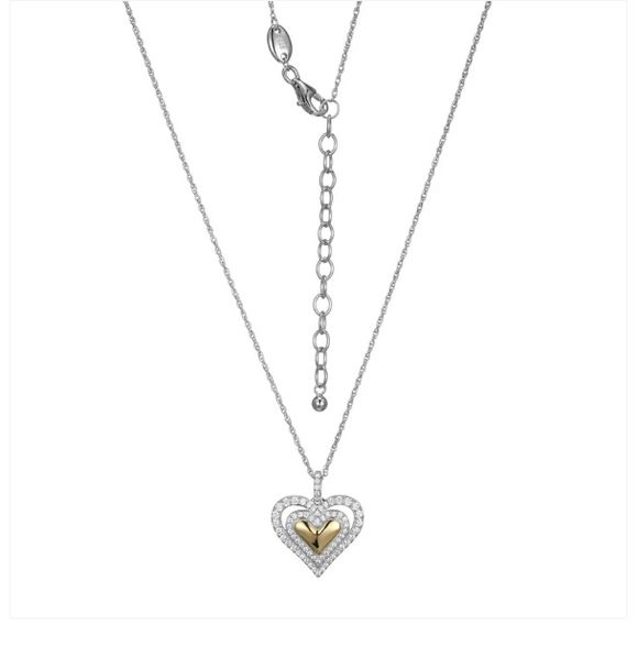 Charles Garnier Two-Tone Heart Pendant Necklace