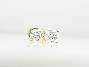 14k Yellow Gold Lab 0.64ct Diamond F-G SI Stud Earrings