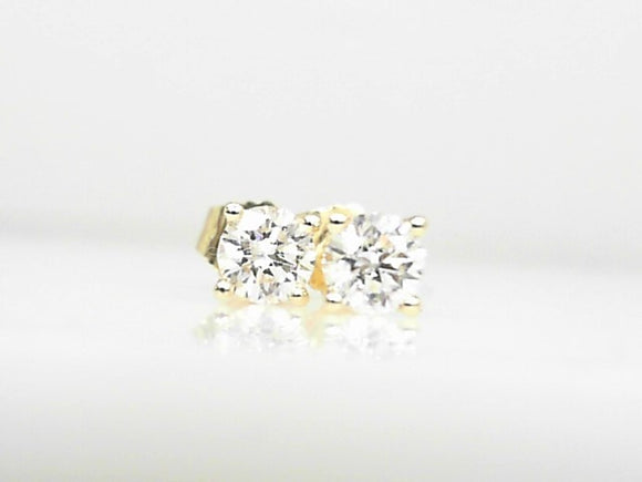 14k Yellow Gold Lab 0.64ct Diamond F-G SI Stud Earrings