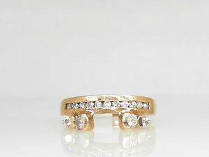 Yellow Gold Channel Set Diamond Ring Wrap