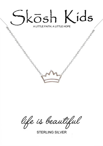 Skosh Kids Silver Crown Necklace