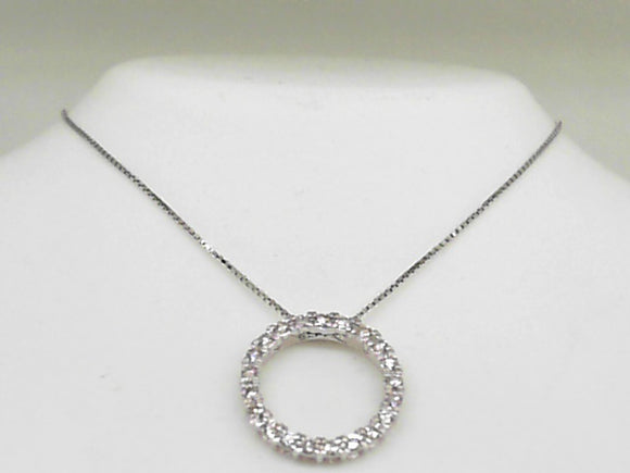 White Gold Diamond Circle Pendant