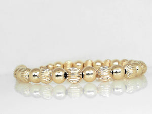 Vivi B "Amanda" Gold Filled Beaded Bracelet 7"