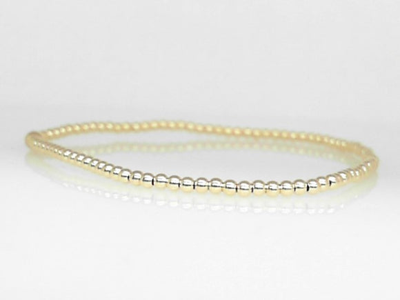 Gold Filled 2mm Beaded Stretch Bracelet
