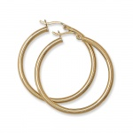 Sterling Silver Gold Tone Polished Hoop Earrings