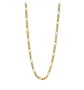 Sterling Silver/Yellow Gold Bonded 4.5mm Figaro Chain 22"