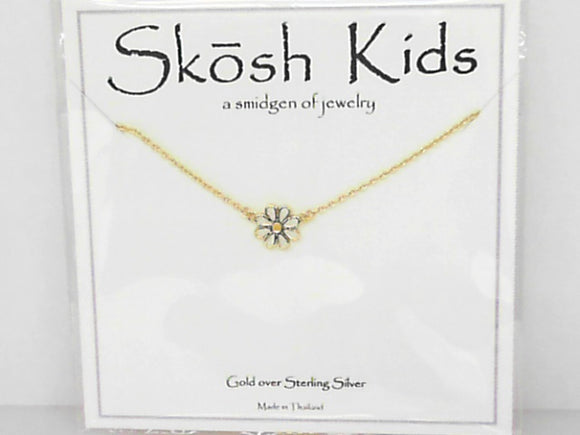 Skosh Kids Enamel Daisy Gold Plated Necklace
