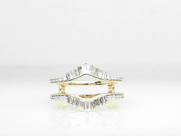 14k Two-Tone Diamond Baguette 0.50ct Ring Guard