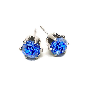 Earth Grace Sterling Silver September Birthstone Stud Earrings