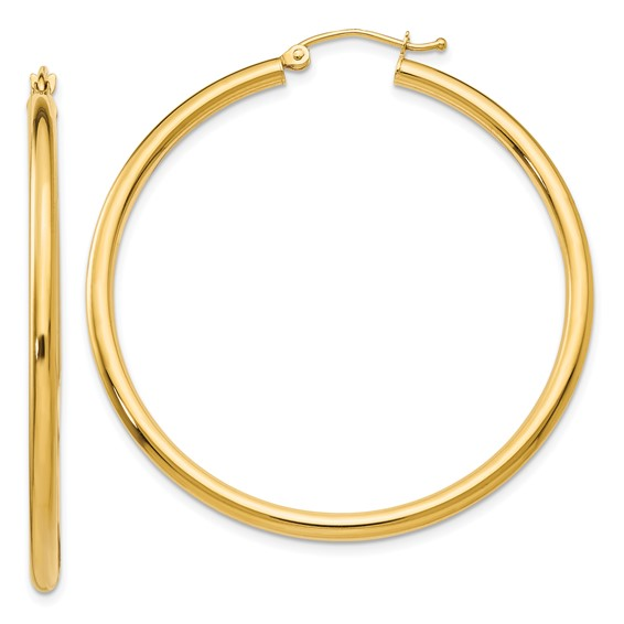 10k Yellow Gold 2.5mm Lightweight Hoop Earrings