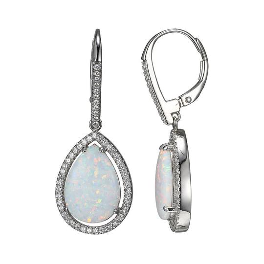 Sterling Silver Synthetic Opal Earrings