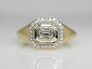 Yellow Gold East-West Bezel Baguette Diamond Ring