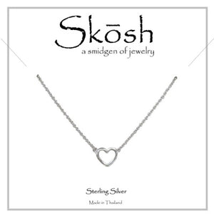 Skosh Silver Open Heart Necklace 16+1"