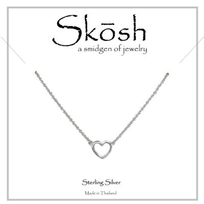 Skosh Silver Open Heart Necklace 16+1