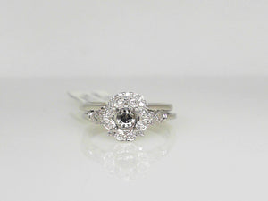 14K WG .32 CT Diamond Semi Bridal Set for Round