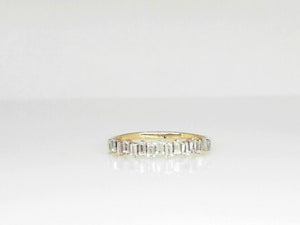 Yellow Gold Staggered Baguette Diamond Band