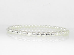 Sterling Silver 4mm Beaded Stretch Bracelet