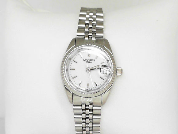 Ladies' Moore's Elite White Watch with White Dial