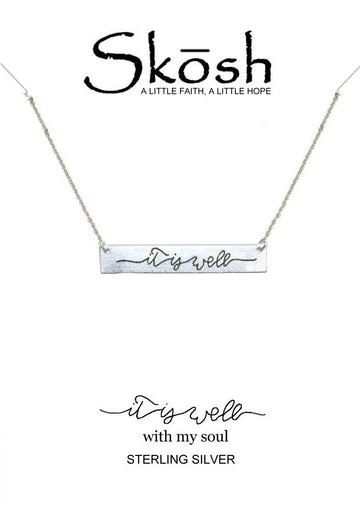 Skosh Sterling Silver Bar Necklace - 