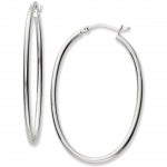 Sterling Silver Oval Hoop Earrings