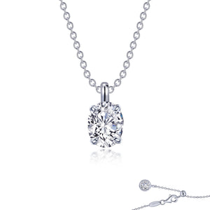 Lafonn 2 CTW Oval Solitaire Necklace 20"